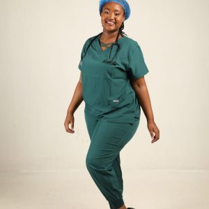 Hunters Green Cross Neck Scrub – Professional Medical Scrubs in Kenya for Nurses & Doctors