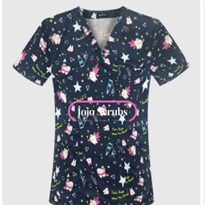 Floral Scrubs Tops